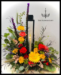 Radiant Tribute Lantern Arrangement From The Flower Loft, your florist in Wilmington, IL